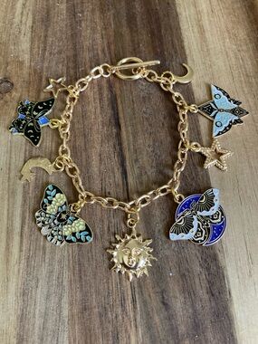 Handmade Celestial Moth Charm Bracelet